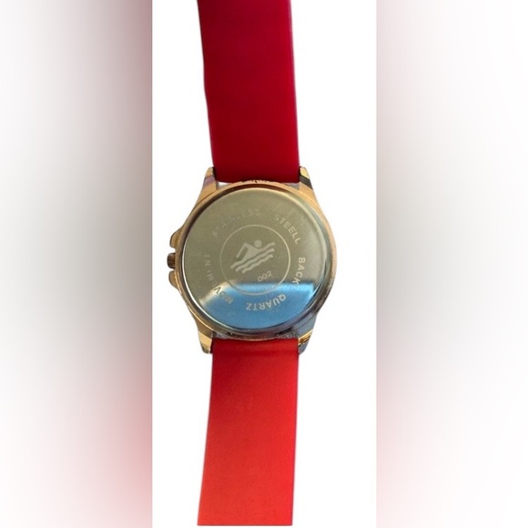 Women’s Geneva Quartz and stainless steel watch with Red jelly Band - Picture 5 of 6